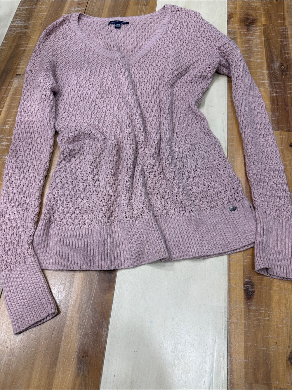 torrid dusty rose open-knit V-neck sweater cardigan